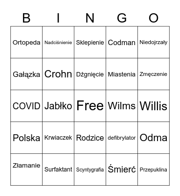 Radio Bingo Card