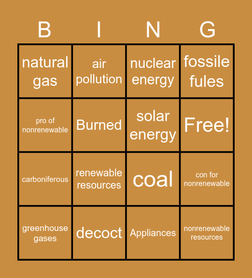 Bing Bingo Card