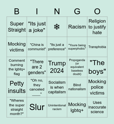 Tiktok offensive bingo Card