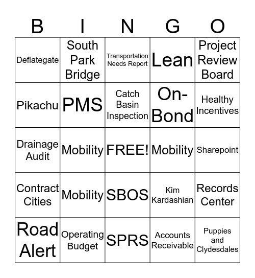 SBOS Bingo Card