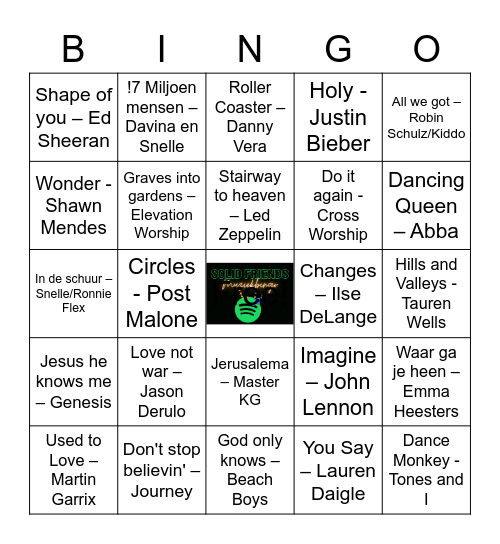 Solid Friends MUZIEKBINGO Card