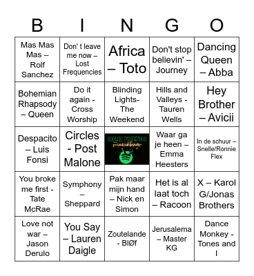 Solid Friends MUZIEKBINGO Card