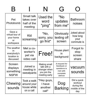 Regional Change Leads Bingo Card