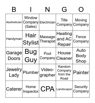 Visitor Bingo! Bingo Card