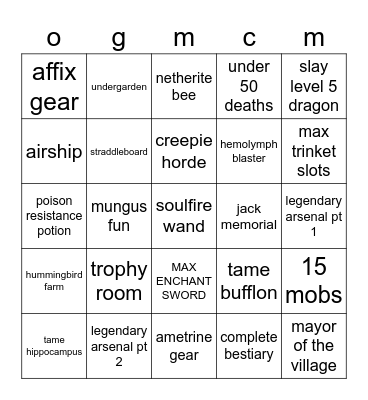 blockstant bingo Card