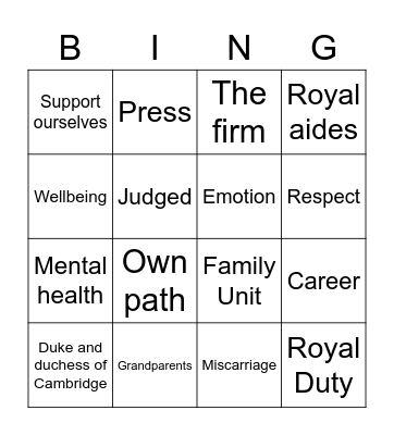 Megxit - The Exit Interview Bingo Card