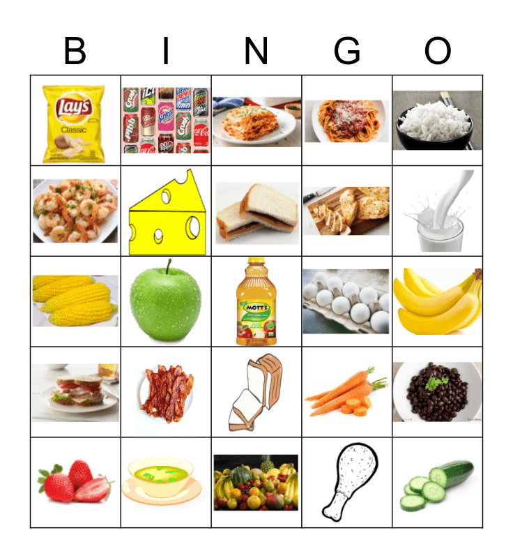 comida Bingo Card