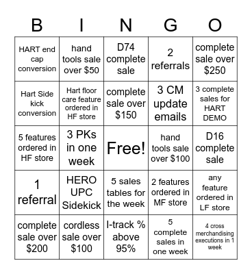 HART BINGO Card