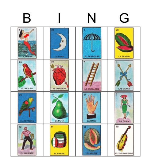 Mexican Bingo Card