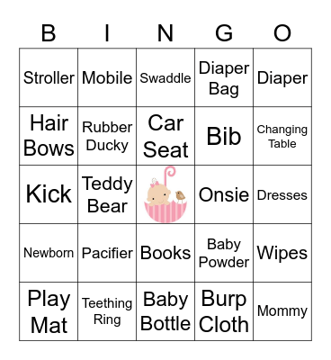 Jordan Joy's Baby Shower Bingo Card