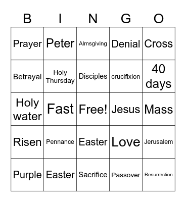 LENT BINGO ✝️ Bingo Card