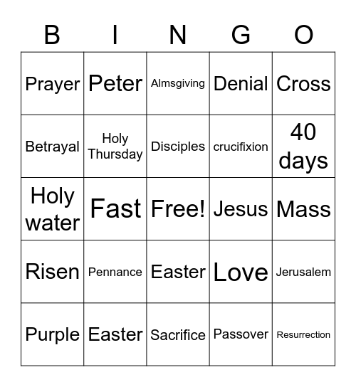 LENT BINGO ✝️ Bingo Card