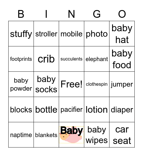 Baby Bingo Card