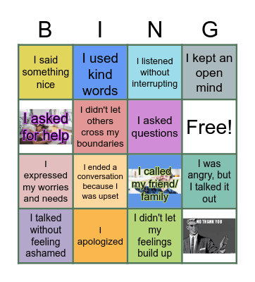 Communication Skills Bingo Card