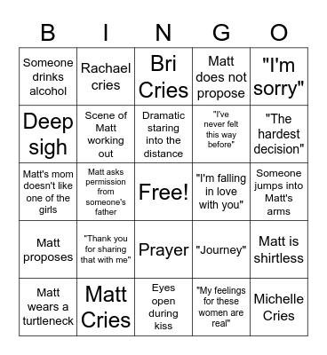 BaChELoR BiNgO Card