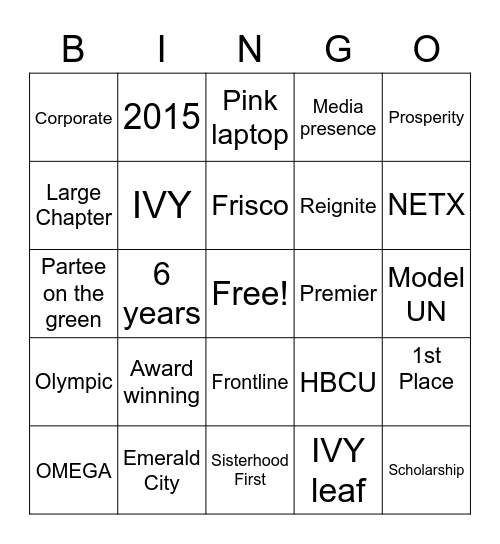 OAOMembership2021 Bingo Card