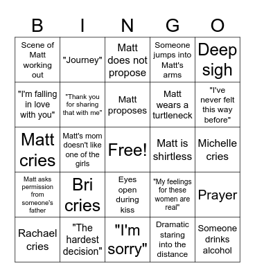 BaChELoR BiNGo Card