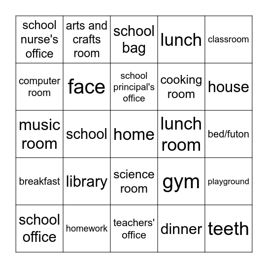 Let's Try 2　Review Bingo Card