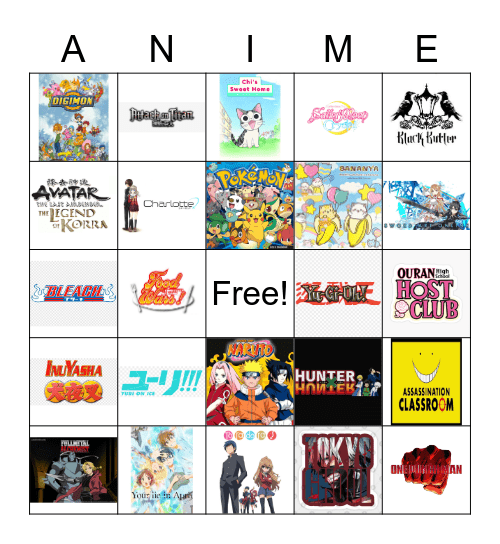 ANIME CLUB BINGO Card