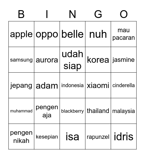 💛 yelim 💛 Bingo Card