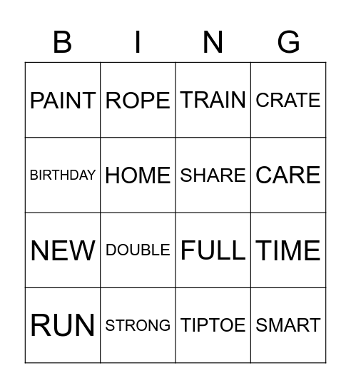 Anika Birthday Bingo Card