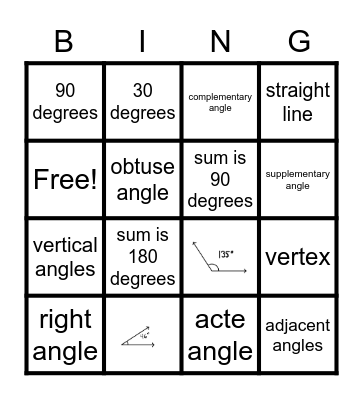 GEOMETRY BINGO Card