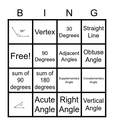 GEOMETRY BINGO Card