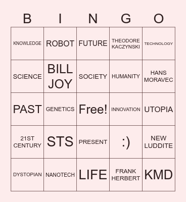 STS Bingo Card