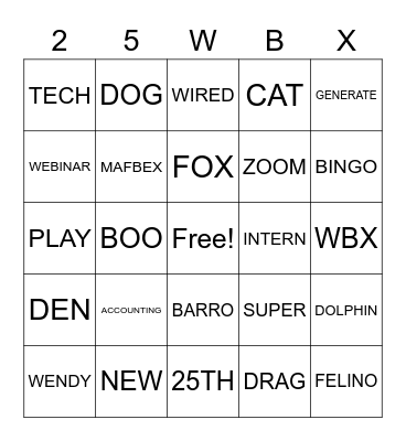 WENDIYAAHHH Bingo Card