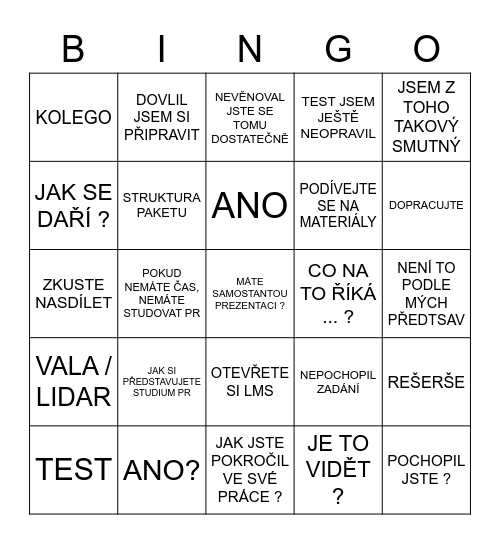 Bingos Bingo Card