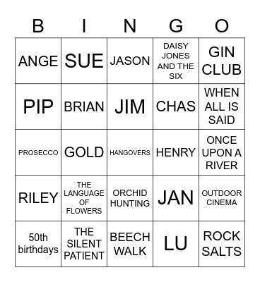 BOOK CLUB BINGO Card