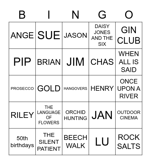 BOOK CLUB BINGO Card