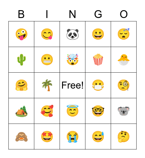 EMOJI BINGO Card