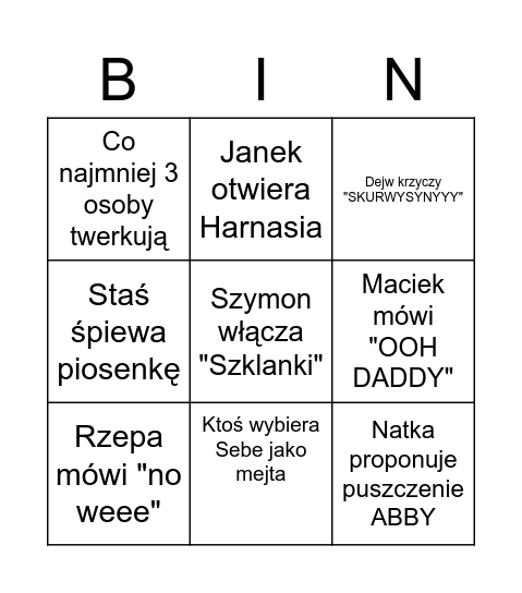 Julita Bingo Card