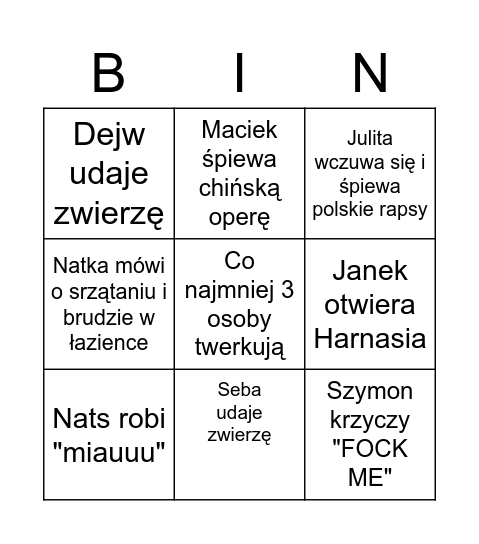 Ola Bingo Card