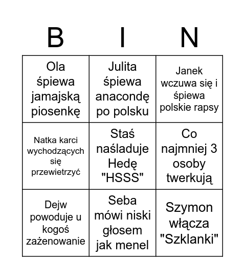 Rzepi Bingo Card