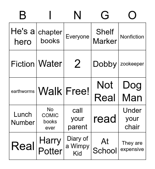 Library  Bingo Card