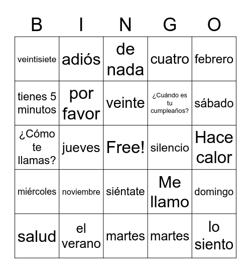 Bingo Card