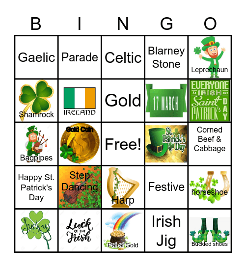 St. Patrick's Day Bingo Card