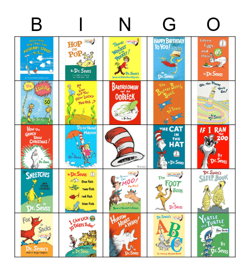 Dr. Seuss K-2 Bingo Card