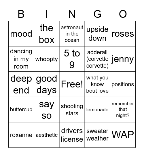 TikTok  Bingo Round 1 Bingo Card