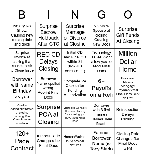 Team Wilson Bingo Card