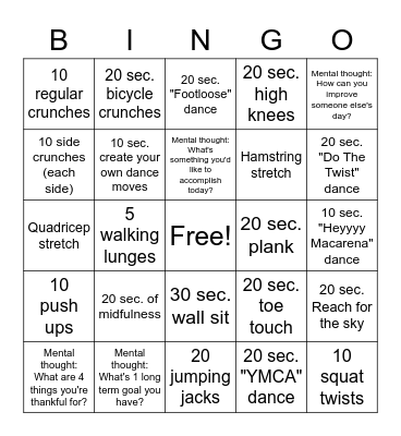 Mrs. Wing's Brain Starters Bingo Card