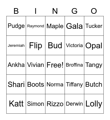 Animal Crossing Bingo Card