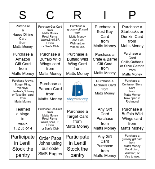 March Madness Bingo Card