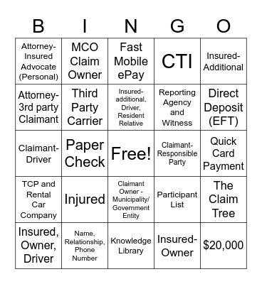 EXPRESS BINGO Card