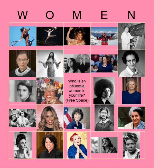 Women's History Month Bingo Card