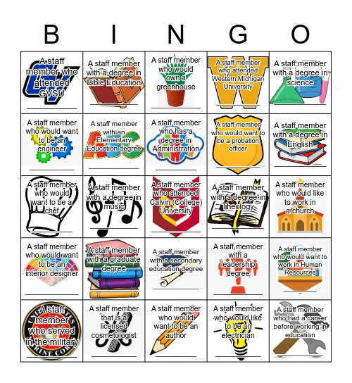 HCMS College & Career BINGO Card