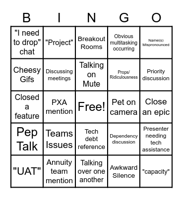 Big Tuesday BINGO Card