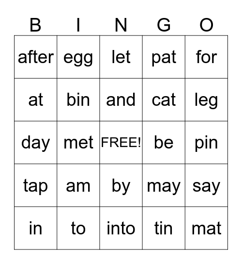 5 Bingo Card